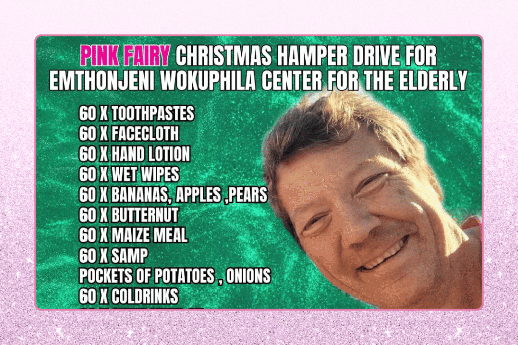 Food Drive for the Elderly in December at Emthonjeni Wokuphila center for the elderly
